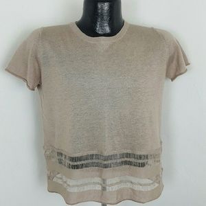 360 cashmere women knit top short sleeve size S